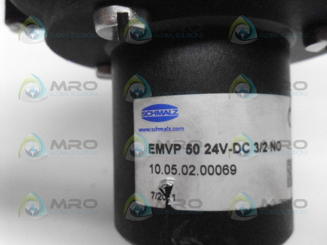 SCHMALZ EMVP 50 24V-DC 3/2 NO 10.05.02.00069 VALVE *USED*