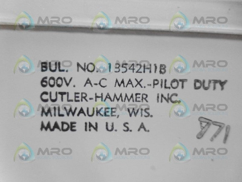 CUTLER HAMMER 13542H1B TRANSFORMER UNMP