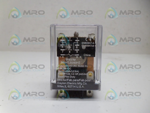 DAYTON 5X837M RELAY 24VAC *USED*