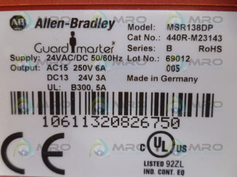 ALLEN BRADLEY 440R-M23143 SER. B GUARD MASTER SAFETY RELAY *USED*