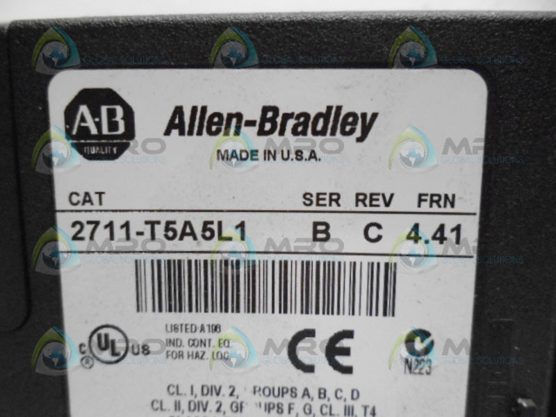 ALLEN BRADLEY 2711-T5A5L1 SER. B F/W 4.41 PANELVIEW *USED*