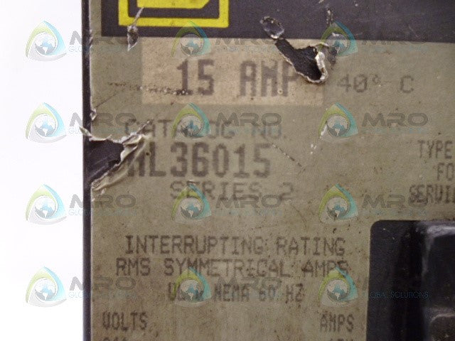 SQUARE D FHL36015 CIRCUIT BREAKER *USED*