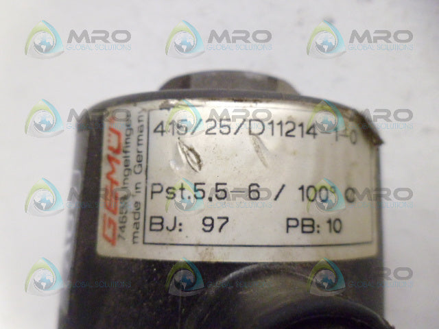 GEMCO 41525D1121410 VALVE *USED*
