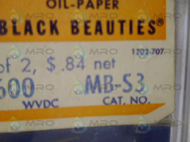 SPRAGUE MB-S3 BLACK BEAUT CAPACITORS (PACKAGE OF 2) *NEW IN ORIGINAL PACKAGE*