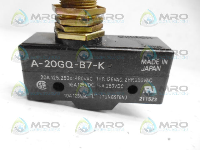 OMRON A-20GQ-B7-K SNAP SWITCH *USED*