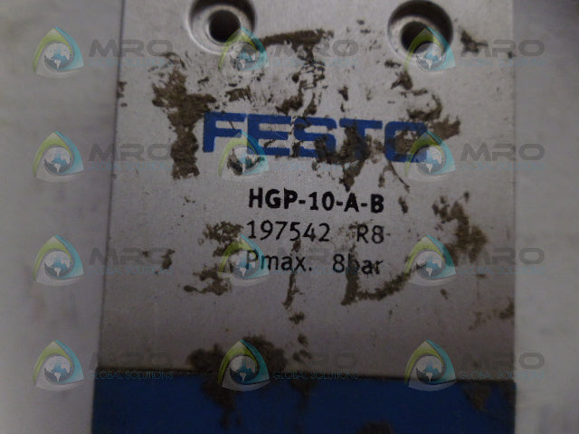 FESTO HGP-10-A-B GRIPPER CYLINDER *USED*