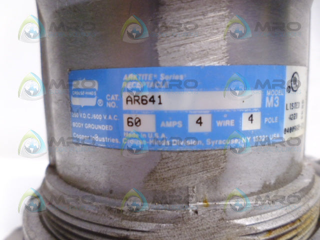 CROUSE-HINDS AR641 RECEPTACLE *USED*