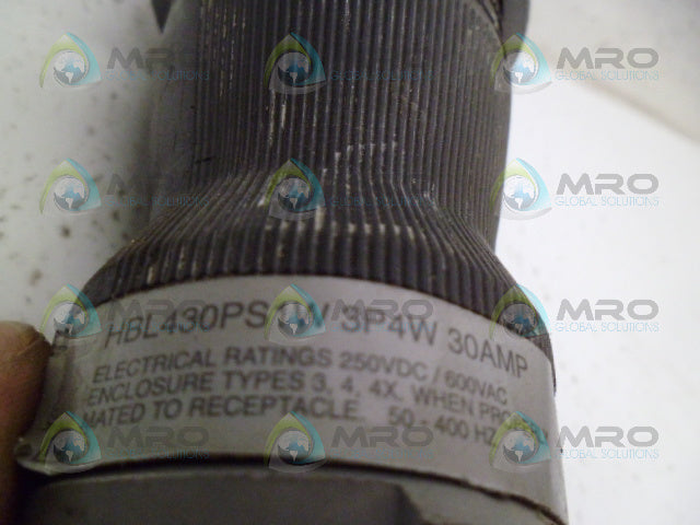 HUBBELL HBL430PS1W 3P4W PLUG 30A *USED*