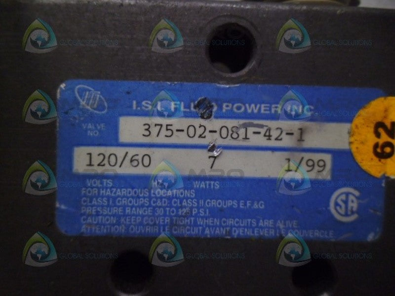 ISI 375-02-081-42-1 VALVE UNMP