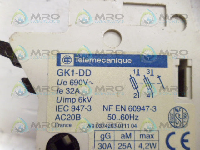 TELEMECANIQUE GK1-DD FUSE HOLDER *USED*
