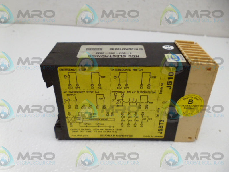 JOKAB JSBT3 SAFETY RELAY *USED*