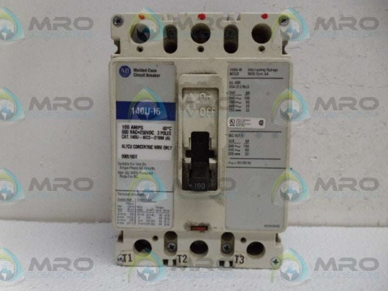 ALLEN BRADLEY 140U-I6C3-D10M SER. A CIRCUIT BREAKER *USED*
