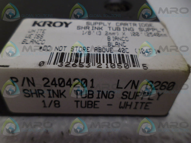KROY 2404201 SHRINK TUBING SUPPLY (AS PICTURED) *USED*