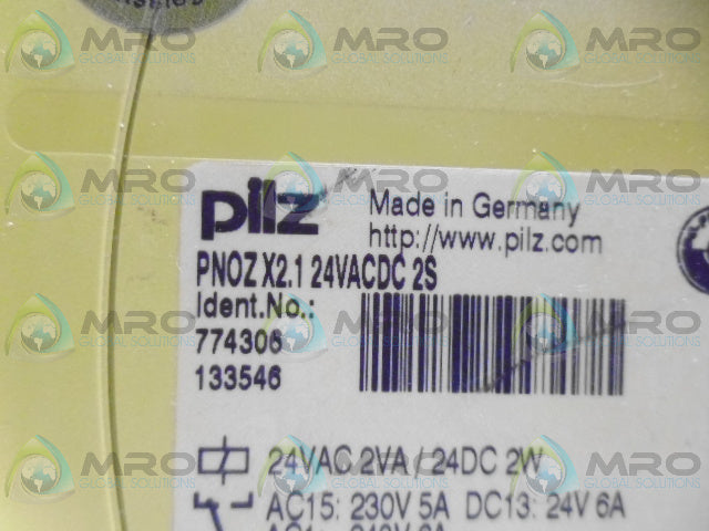 PILZ PNOZX2.124VACDC2S 774306 SAFETY RELAY *NEW NO BOX*