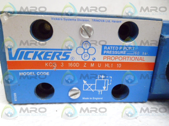 VICKERS KCG-3-160D-Z-M-U-HL1-10 PROPORTIONAL VALVE *NEW NO BOX*