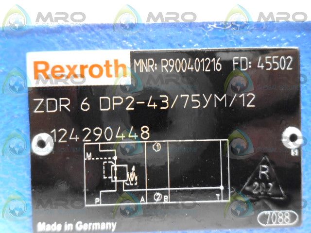 REXROTH ZDR6DP2-43/75YM/12 PRESSURE REDUCING VALVE *NEW NO BOX*