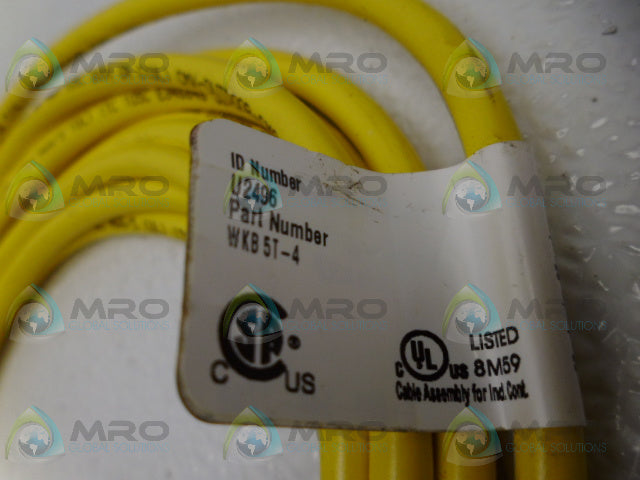 TURCK WKB5T-4 MOLDED CORDSET *NEW NO BOX*