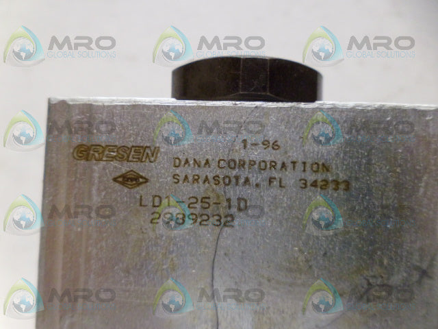 GRESEN LD1-25-1D VALVE *NEW NO BOX*
