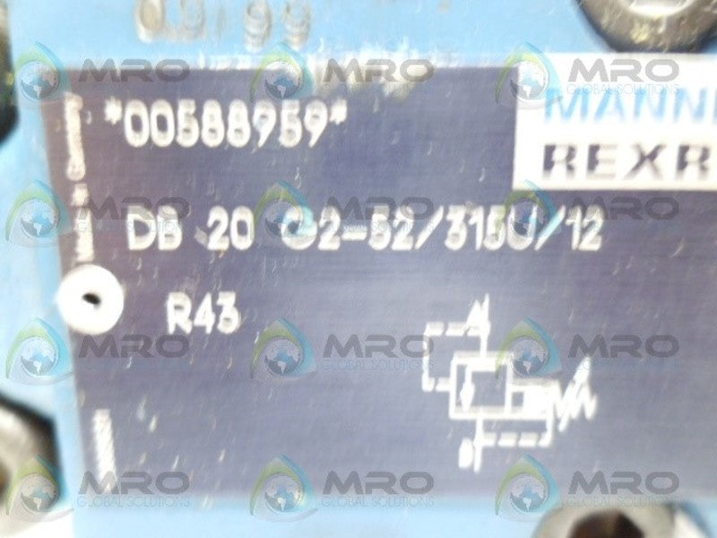 REXROTH DB20G2-52/315U/12 VALVE *NEW NO BOX*
