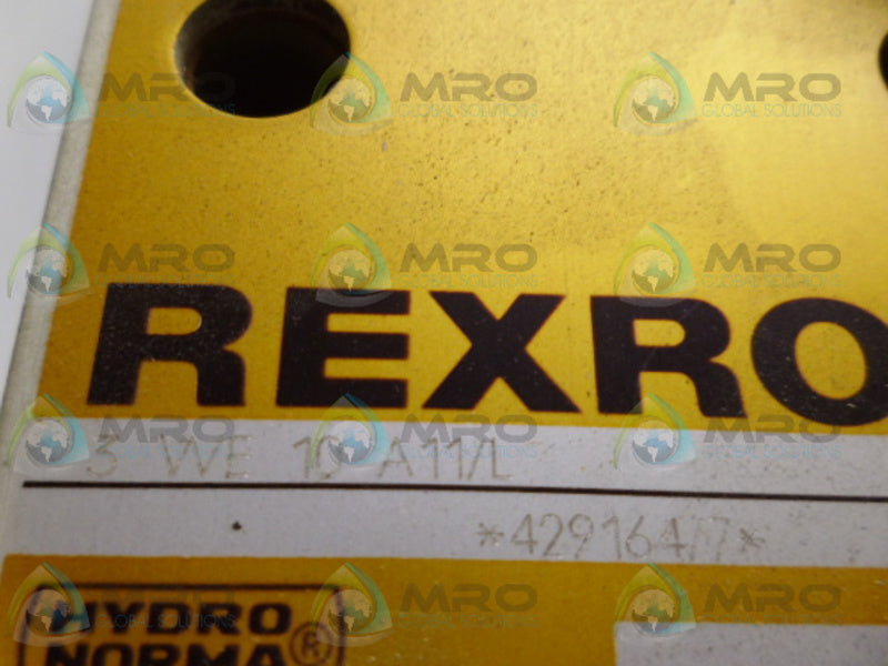 REXROTH 3WE10A11/L VALVE *NEW NO BOX*