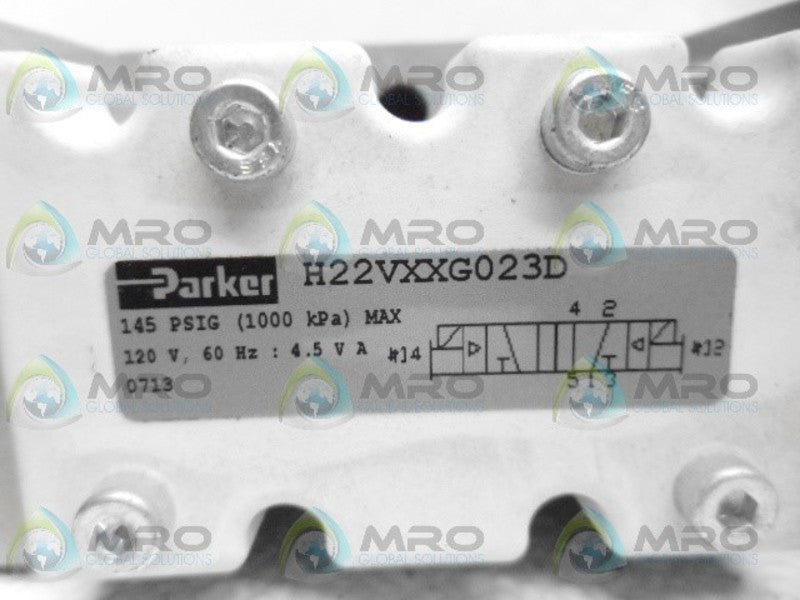 PARKER H22VXXG023D DOUBLE SOLDENOID VALVE *NEW NO BOX*