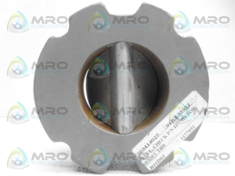 TECHNOCHECK 1177951 3" DOUBLE DISC CHECK VALVE *NEW NO BOX*
