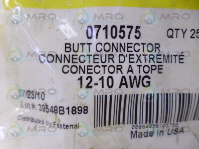 POWER PHASE 0710575 BUTT CONNECTOR (PACKAGE OF 25) *NEW IN ORGINAL PACKAGE*