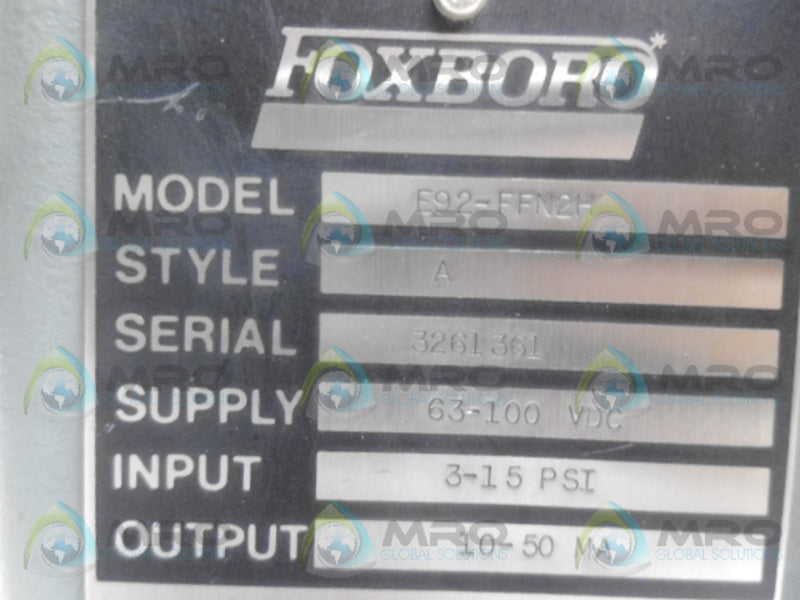 FOXBORO E92-FFN2H CONVERTER *NEW NO BOX*