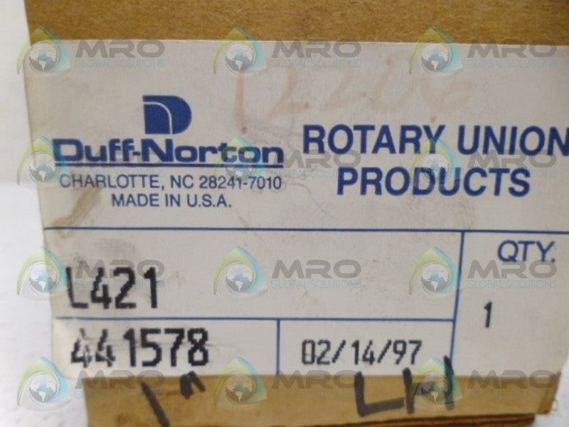 DUFF-NORTON L421 ROTARY UNION *NEW IN BOX*