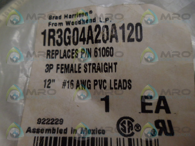 BRAD CONNECTIVITY 1R3G04A20A120 CONNECTOR *NEW IN FACTORY BAG*