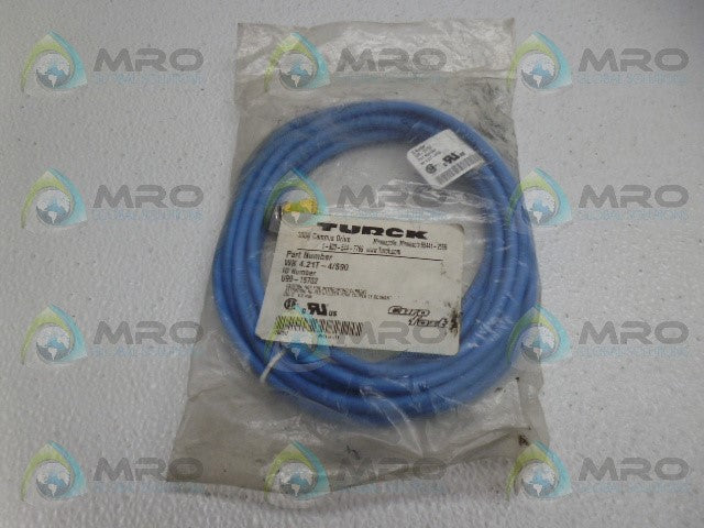 TURCK WK4.21T-4/S90 MOLDED CORDSET *NEW IN FACTORY BAG*