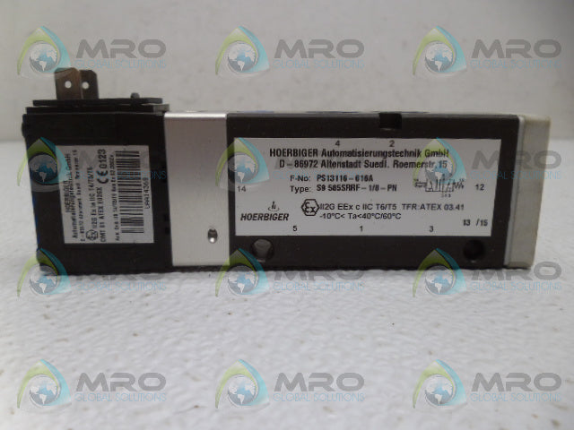 HOERBIGER PS13116-616A S9-585SRRF-1/8-PN VALVE *NEW NO BOX*