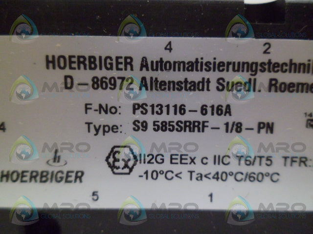 HOERBIGER PS13116-616A S9-585SRRF-1/8-PN VALVE *NEW NO BOX*