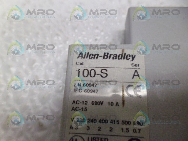 ALLEN BRADLEY 100-SB10 SER. A AUXILIARY CONTACT *USED*