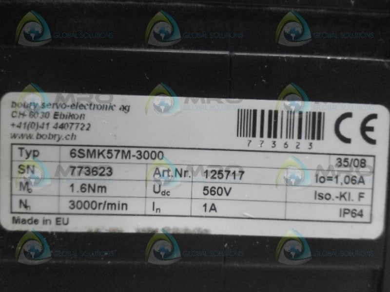 BOBRY 6SMK57M-3000 MOTOR *USED*