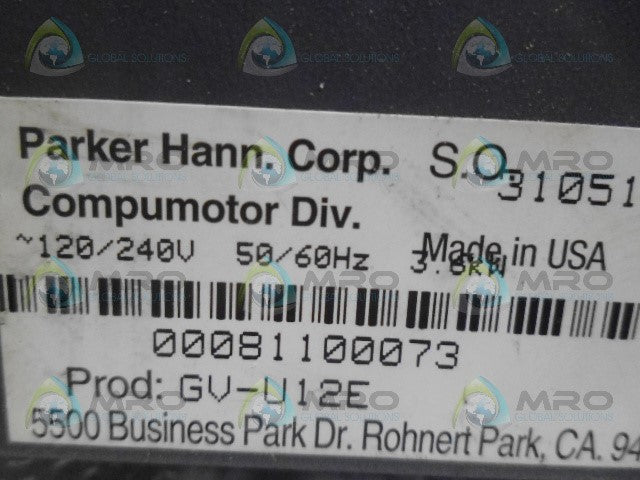 PARKER GV-U12E SERVO DRIVE *USED*