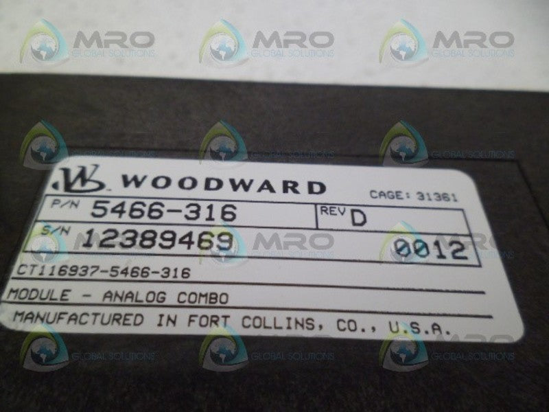 WOODWARD 5466-316 I/O MODULE *USED*