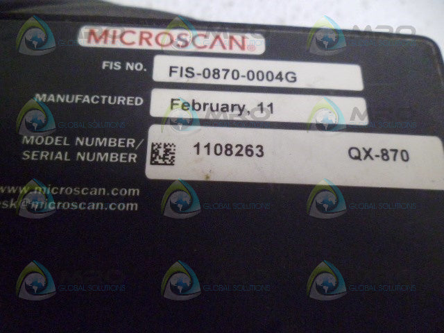 MICROSCAN FIS-0870-0004G RASTER SCANNER *USED*