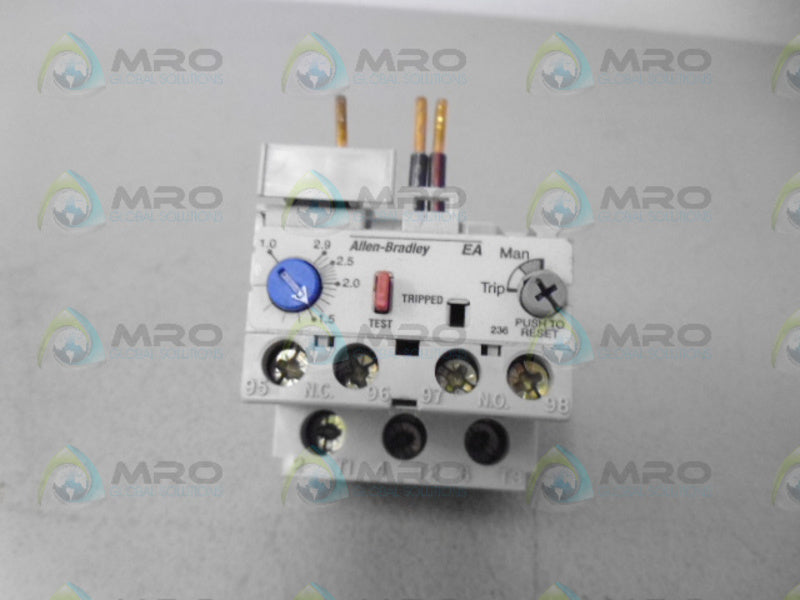 ALLEN BRADLEY 193-EA1DB SER. A OVERLOAD RELAY 1-2.9A *USED*