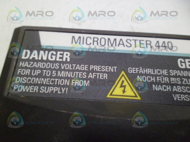 MICROMASTER 440 PLASTIC COVER *USED*