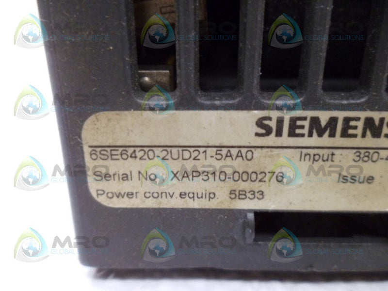 SIEMENS 6SE6420-2UD21-5AA0 (AS PICTURED) MODULE *USED*
