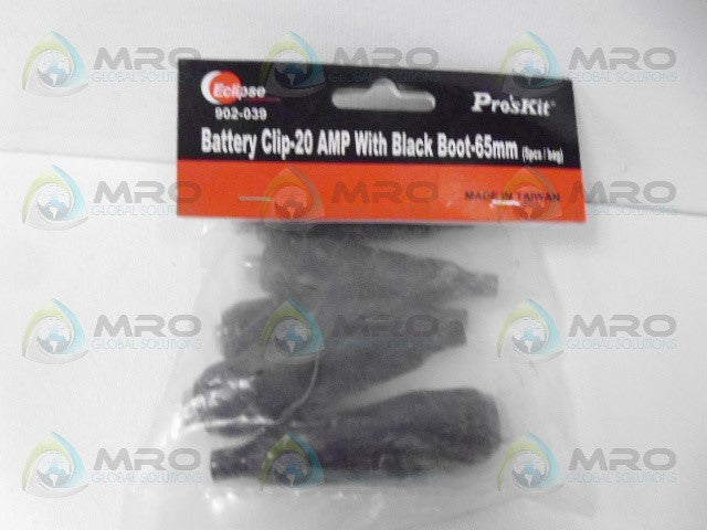 ECLIPSE 902-039 BLACK BOOTED 20 AMP BATTERY CLIPS *NEW IN ORIGINAL PACKAGE*