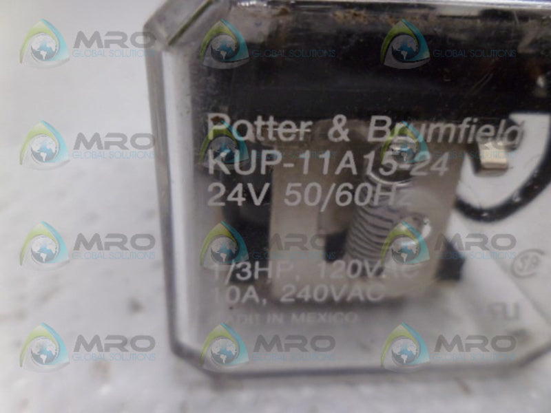 POTTER & BRUMFIELD KUP-11A15-24 RELAY 24V *USED*