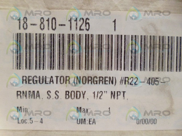 NORGREN R22-405-RNMA REGULATOR *NEW IN BOX*
