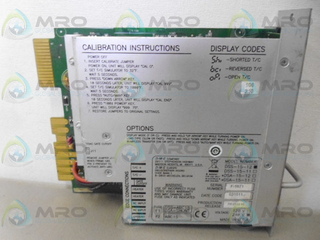 DME DSS-15-12 TEMPERATURE CONTROLLER *USED*