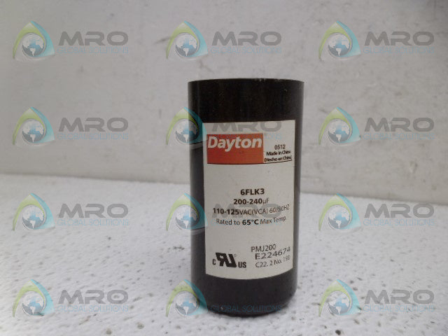 DAYTON 6FLK3 MOTOR STARTER CAPACITOR *USED*