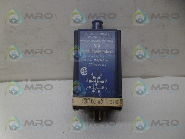 ATC 319B003Q1C TIME DELAY RELAY 0-10 SEC. *USED*