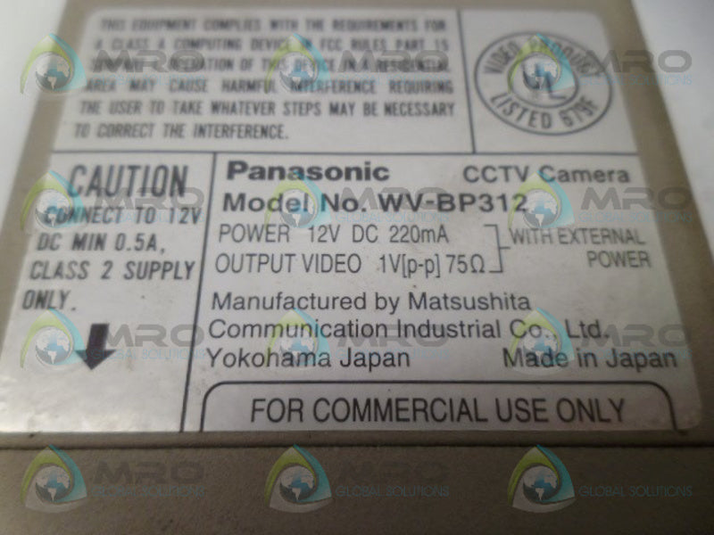 PANASONIC WV-BP312 VIDEO MODULE *USED*