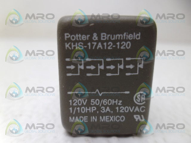 POTTER & BRUMFIELD KHS-17A12-120 RELAY *USED*