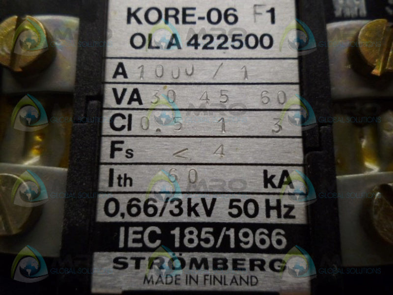 STROMBERG KORE-06F1-OL-A-422500-A1000/1 CURRENT TRANSFORMER  UNMP
